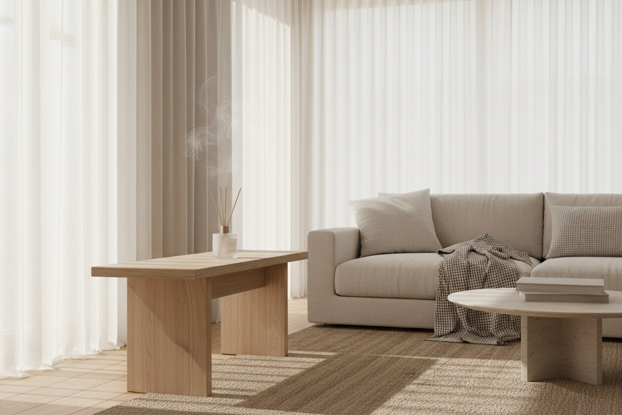 Yumuşak ışıkla dolu bir salon atmosferi